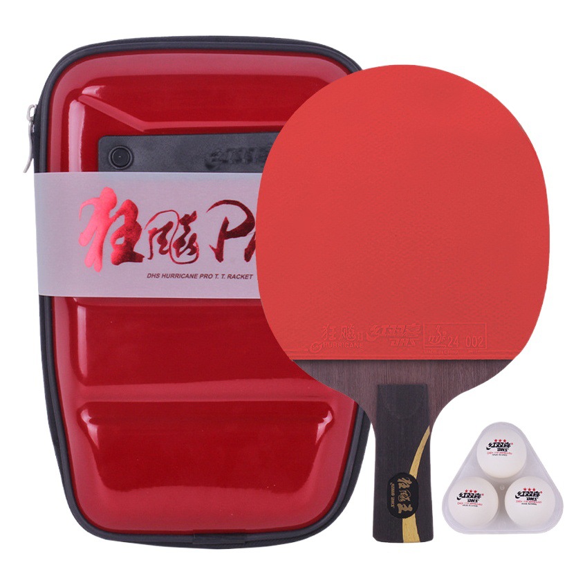 Red Double Happiness Table Tennis Paddle Professional-grade Crazy Biao PRO Single-beat Crazy Biao King Bottom Plate Straight Horizontal 5-layer Pure Wood Thick Core