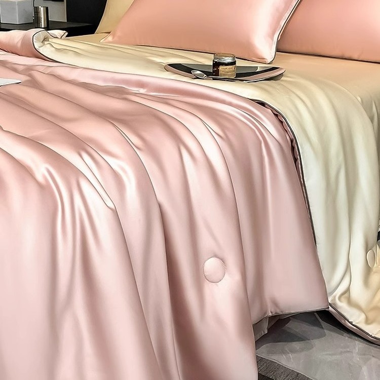 Picture of Lyocell Tencel Summer Quilt Summer Cooling Quilt Summer Cooling Ice Silk Air Conditioning Quilt Four-Piece Set Single Thin Quilt Machine Washable