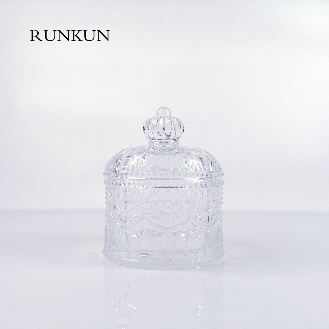 Factory hot new Crown fragrance aromatherapy glass bottle fashion candle filling texture transparent