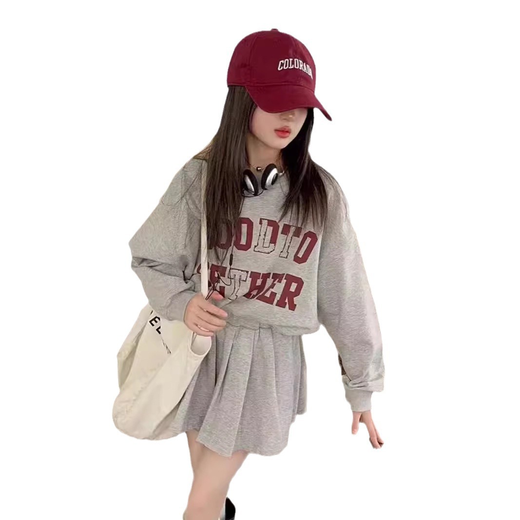 Picture of Girls suit spring foreign style 2024 new children's fashionable baby sweater little girl skirt two-piece wholesale