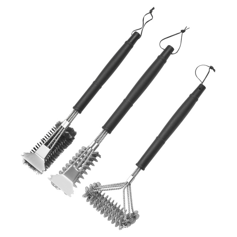 Picture of Factory wholesale barbecue wire brush copper wire brush barbecue net cleaning brush long handle curling brush spring steel wire brush