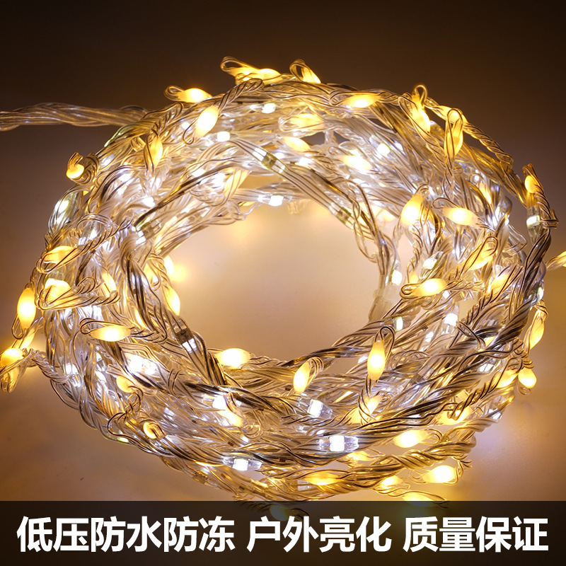 Cross-border new LED leather wire light string lights, rain-resistant flashing copper wire lights, holiday outdoor waterproof decorative lights