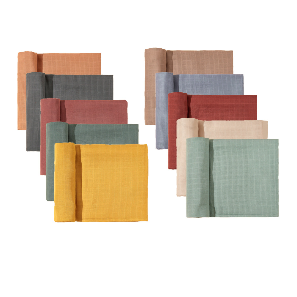 High-density Amazon cross-border hot selling INS bamboo cotton plain towel non-pure cotton bath towel bamboo fiber baby blanket