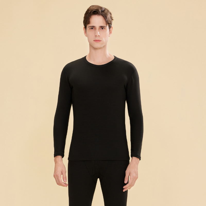 Picture of Derong Men's Thermal Underwear Set Women's Thickened Double-Sided Brushed Wool Silk Autumn Clothes Autumn Pants Bottoming Shirt Autumn and Winter