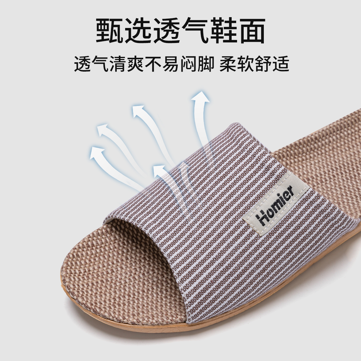 Picture of Linen Slippers for Men for Outer Wear All Year Round 2025 New Breathable Sweat-Absorbent Silent Non-Slip Cotton and Linen Slippers for Women