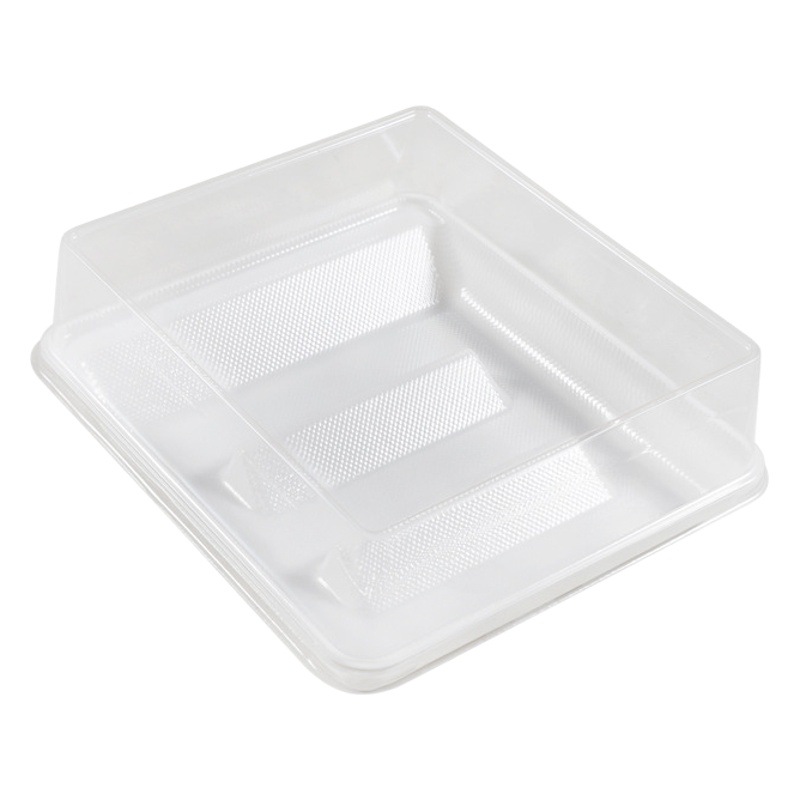 Disposable baking lunch bag packing box trapezoidal bottom support transparent blister box breakfast bread pastry baking packaging