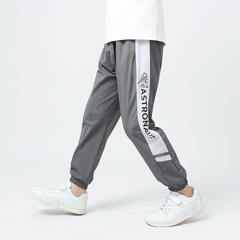 Picture of Summer Children's Pants Korean Boys' Ultra-thin Sports Pants Large Children's Casual Ice Silk Quick-drying Pants Children's Anti-mosquito Pants