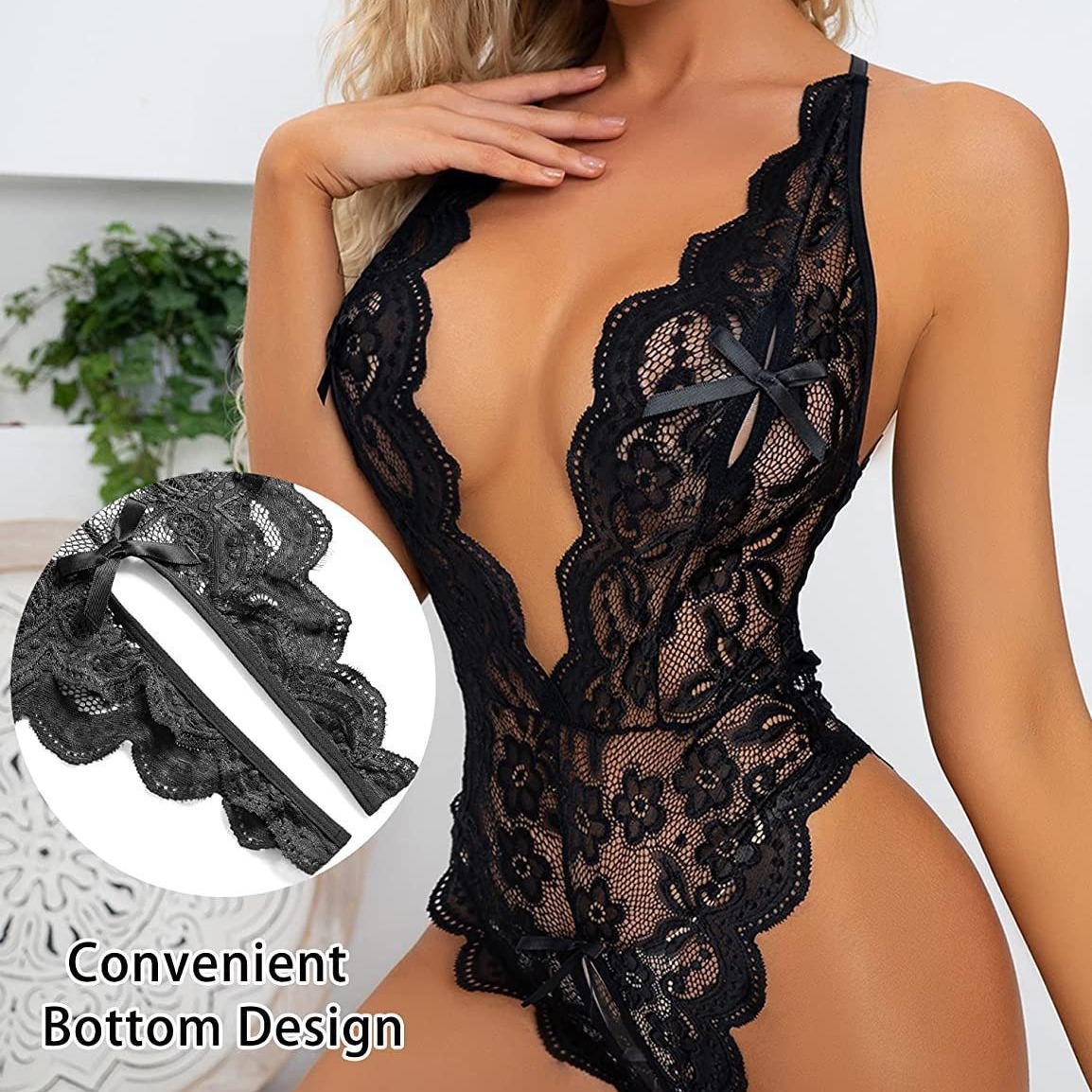 Sexy Lingerie Lace Passionate See-Through Jumpsuit Backless Open Hot Women's Pajamas Sexy Lingerie Wholesale Sexy