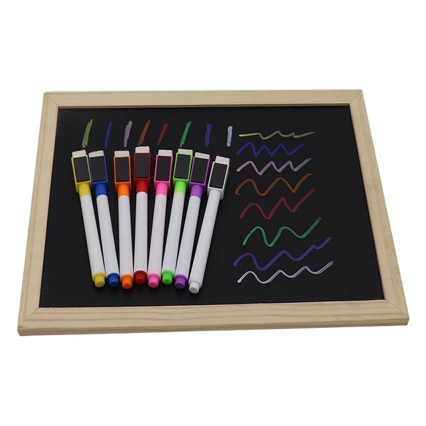 Factory direct blackboard pen water soluble liquid chalk erasable LED light board pen with magnetic belt brush marker pen