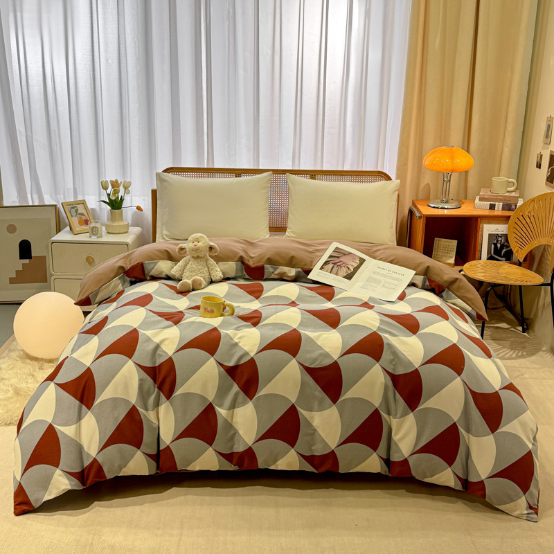 Picture of Cotton brushed duvet cover single piece modern simple single double dormitory thickened quilt cover pure cotton duvet cover single piece