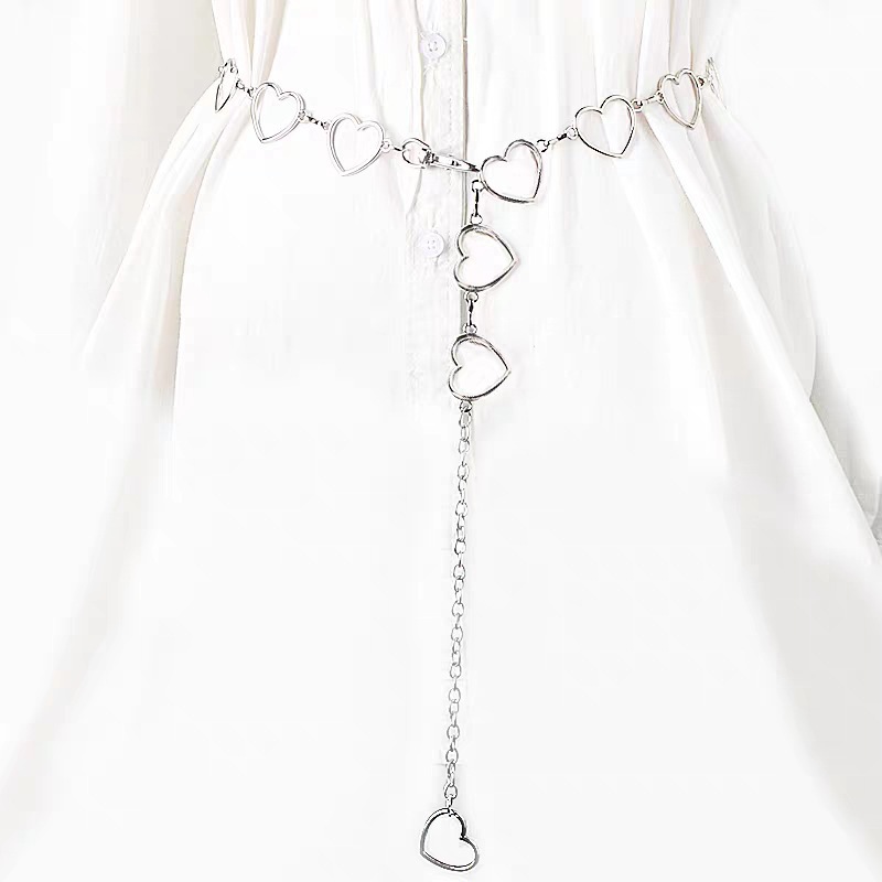 Picture of European and American Cross-Border Jewelry, Simple and Versatile, Hollow Heart-Shaped Oversized Peach Heart Waist Accessory, Hip-Hop Pants Chain, Waist Chain, Retro Trend