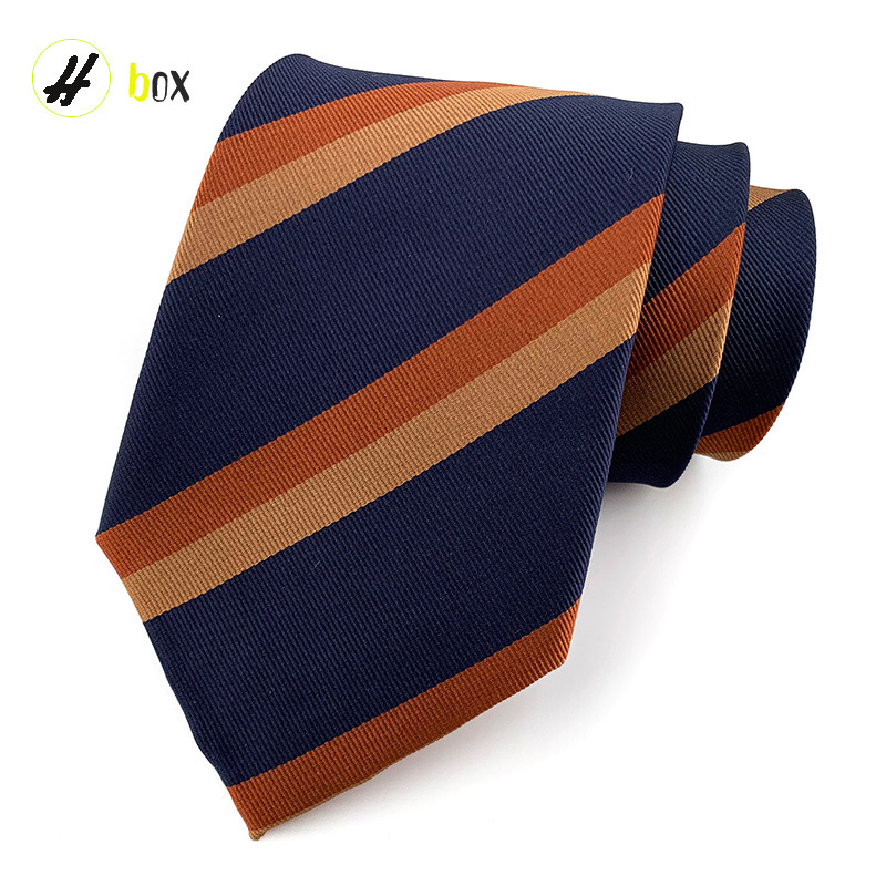 Picture of 8cm hand tie polyester yarn-dyed men's formal wear striped professional business suit accessories manufacturers in stock wholesale