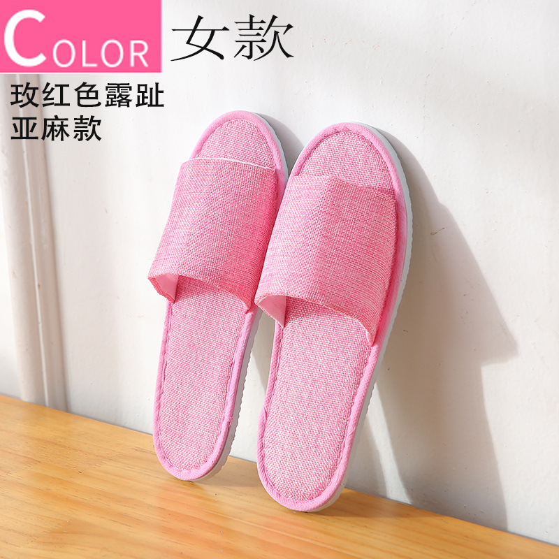 Picture of Hotel Hotel Summer Disposable Slippers Linen Toe Summer Linen Half Bag Portable for Home Travel