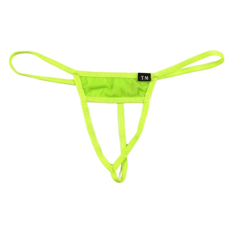 Men's thong sexy underwear elastic Ice Silk fashion front hollow thong flirting temptation vulnerability men's T pants