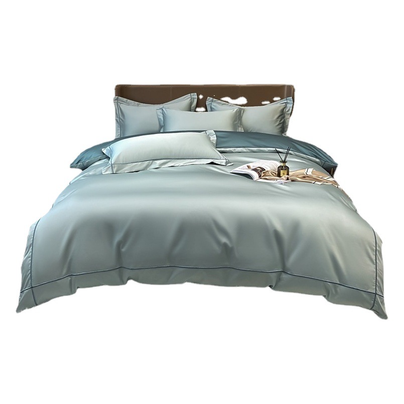 160 cotton four-piece set for naked sleep 100 cotton long-staple cotton bed sheets quilt cover bedding all seasons Universal