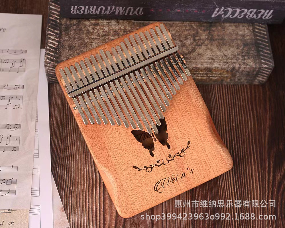 Picture of Thumb Piano 17-Tone Kalimba Kalimba 21-Tone Kalimba Finger Piano Instrument Solid Wood Rainbow Model