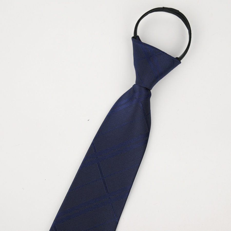 Picture of Men's business formal wear stripe free zipper wholesale lazy tie 8CM logo LOGO factory wholesale