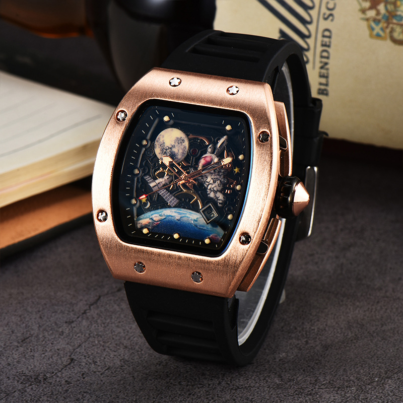 Picture of Factory wholesale foreign trade new barrel-shaped space astronaut luminous hollow tourbillon fashion men's wrist watch