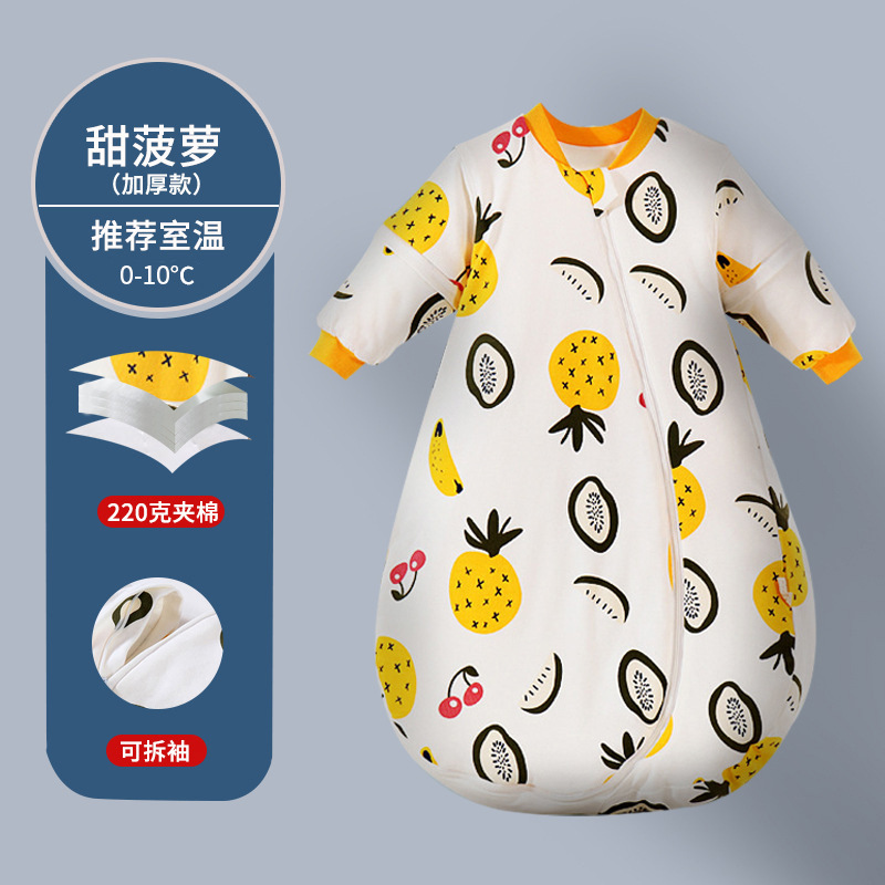 Picture of Aishiyi Antibacterial Baby Cotton Sleeping Bag Children's Sleeping Bag Spring, Autumn and Winter All-In-One Detachable Sleeves Baby Anti-Kick Quilt