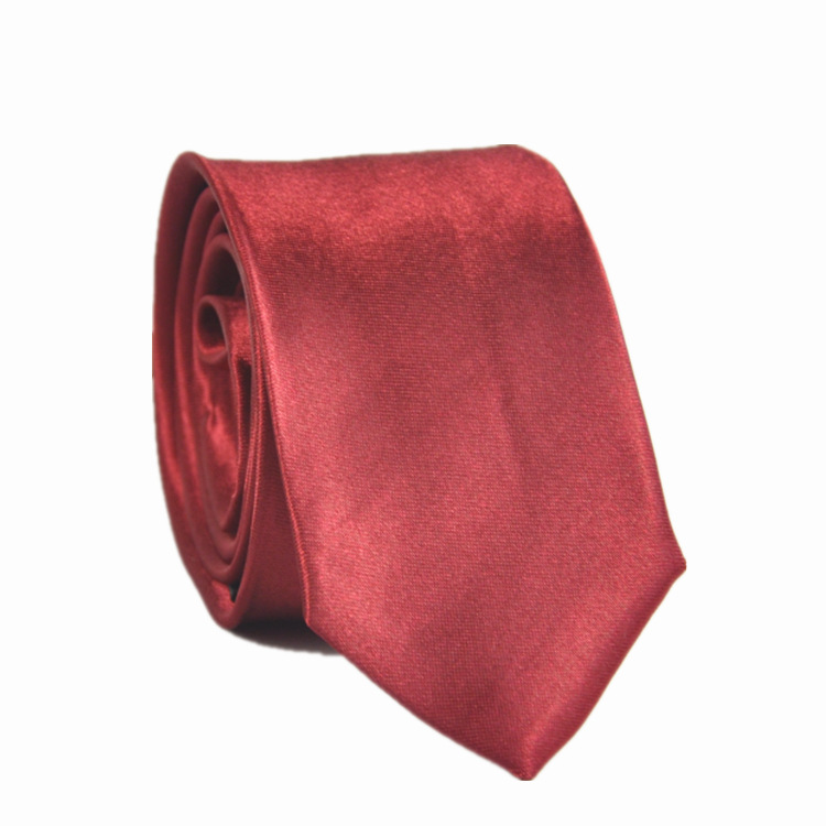 Picture of Solid color tie men's casual 5cm Korean style artificial silk narrow tie for workplace wedding business administrative wholesale