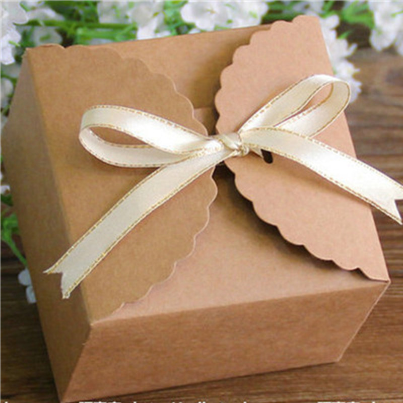 Factory spot retro cowhide small paper box DIY gift box candy box handmade soap box moon cake box jewelry