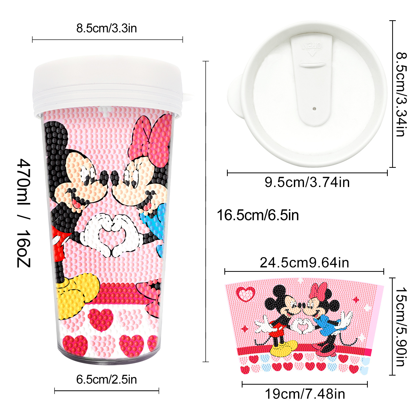 Picture of Diamond Painting Peripherals, New and Unique Cups, Cross-Border Supply, Diamond Stickers, Embroidery, DIY Handmade Full Diamond Creative Decorative Paintings Wholesale