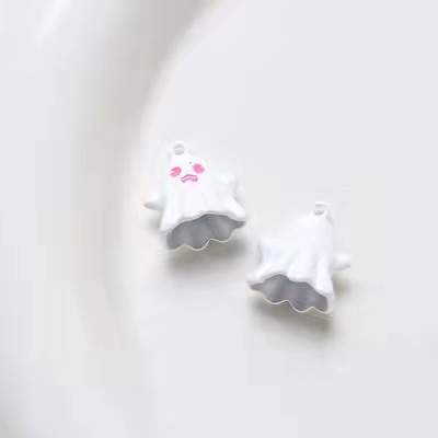 Picture of Cute personality sweet cool little ghost ghost love ornaments pink black keychain headset pendant jewelry accessories