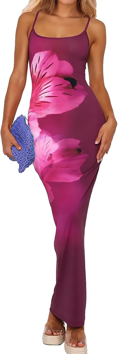 Picture of Autumn 2025 New Elegant Temperament Tight Low-cut Contrast Color Rose Print Design One Step Sling dress