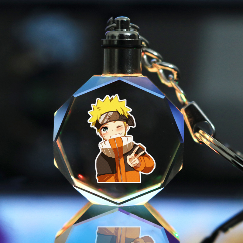 Picture of Naruto Peripheral Pendant Naruto Kakashi Sasuke I Ailuo Animation Luminous Crystal Keychain Wholesale
