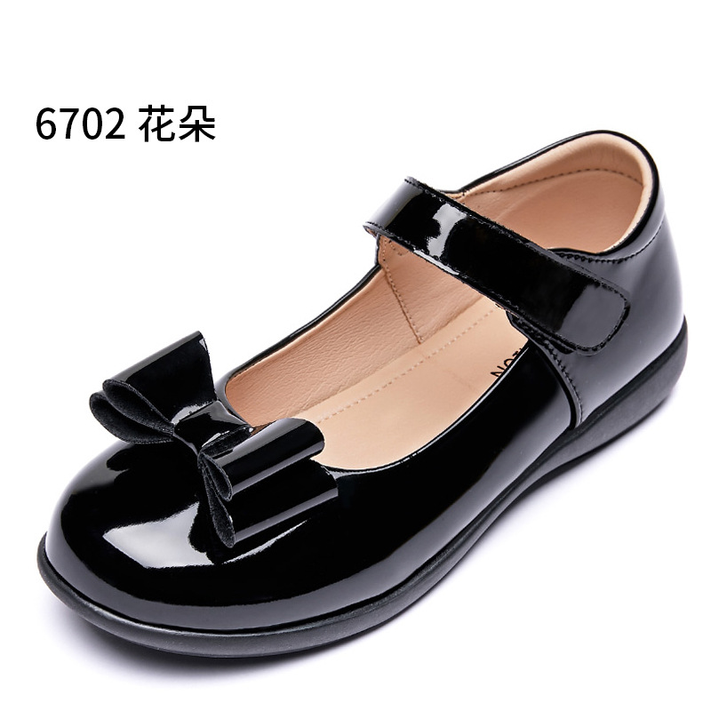 Picture of Girls Black Leather Shoes Performance Shoes Princess Shoes Small Leather Shoes Children's School Leather Soft Sole Shoes School Shoes