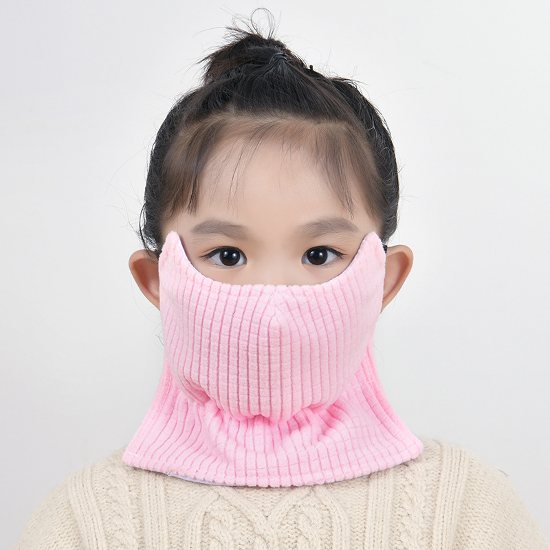 Picture of Children's Mask Warm Cold-proof Windproof Autumn and Winter Girls Fashion Baby Thickened Neck Protection Ventilating Mask Washable