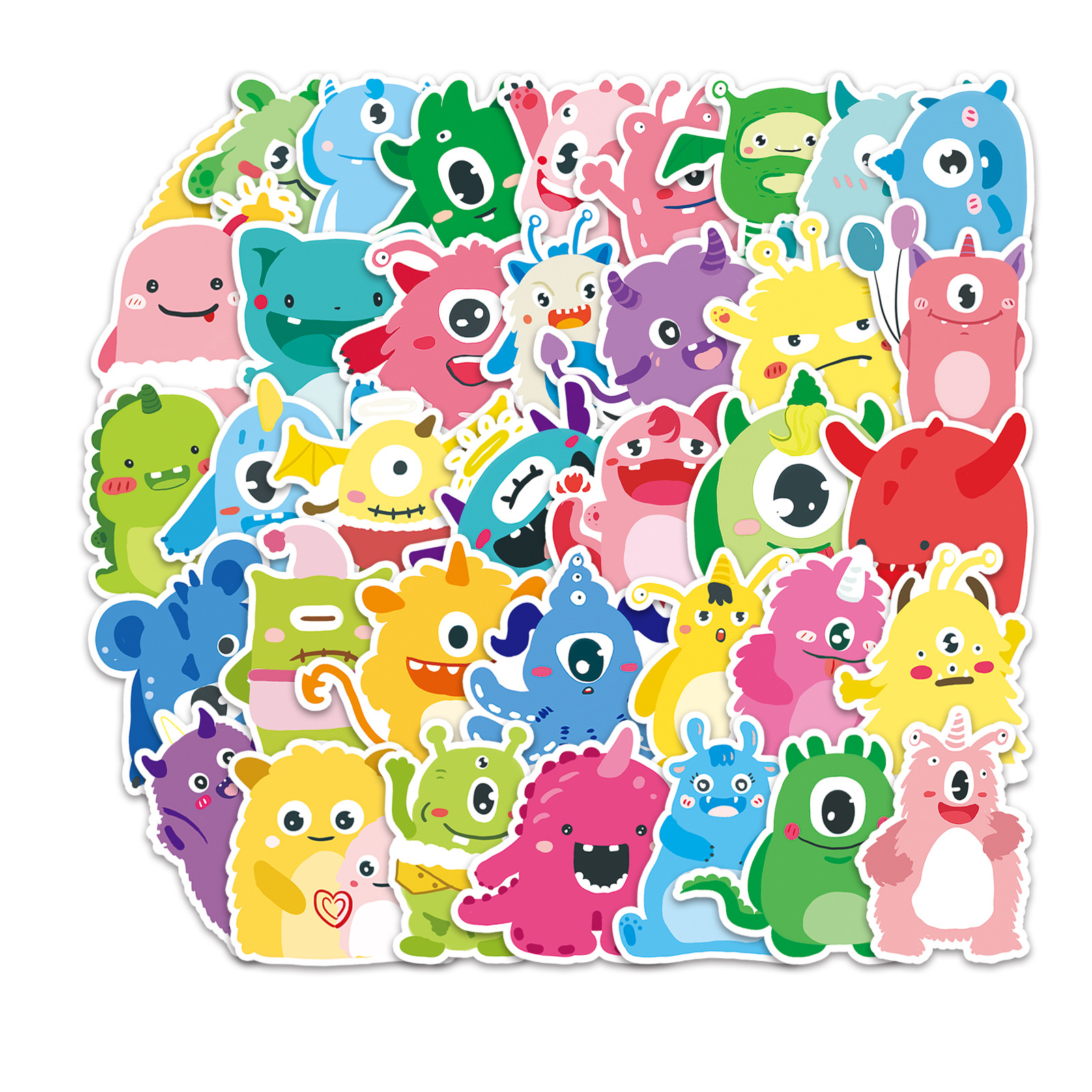 Picture of 50 cartoon monsters cute original non-infringing hand book stickers diy notebook stationery gifts waterproof