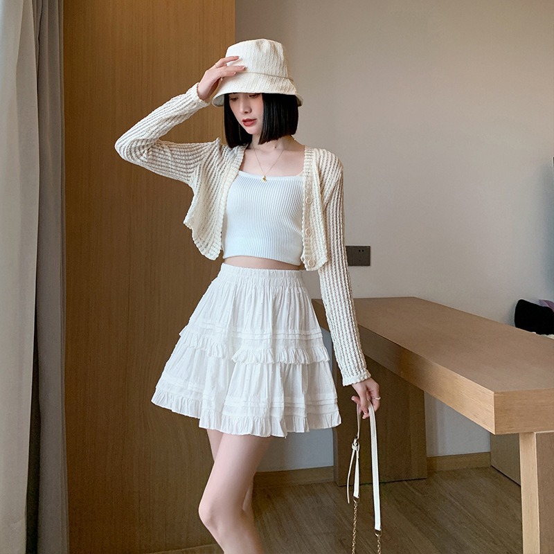 Pure Desire Ballet Style Sweet Girly Cake Skirt Summer College Style Short Skirt High Waist Age-Reducing Puff Skirt Swing