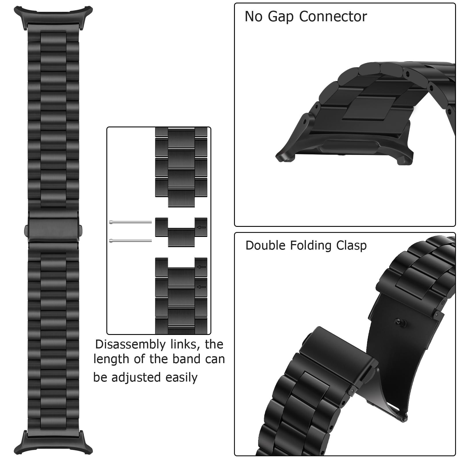 Picture of Suitable for Samsung Galaxy Watch8 Stainless Steel Metal Three-Bead Business Strap Samsung Ultra Strap