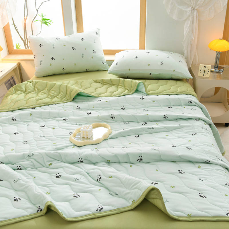 Picture of New Type A Knitted Cotton Summer Quilt Single Double Student Dormitory Summer Air-conditioning Quilt Children's Thin Quilt Washable