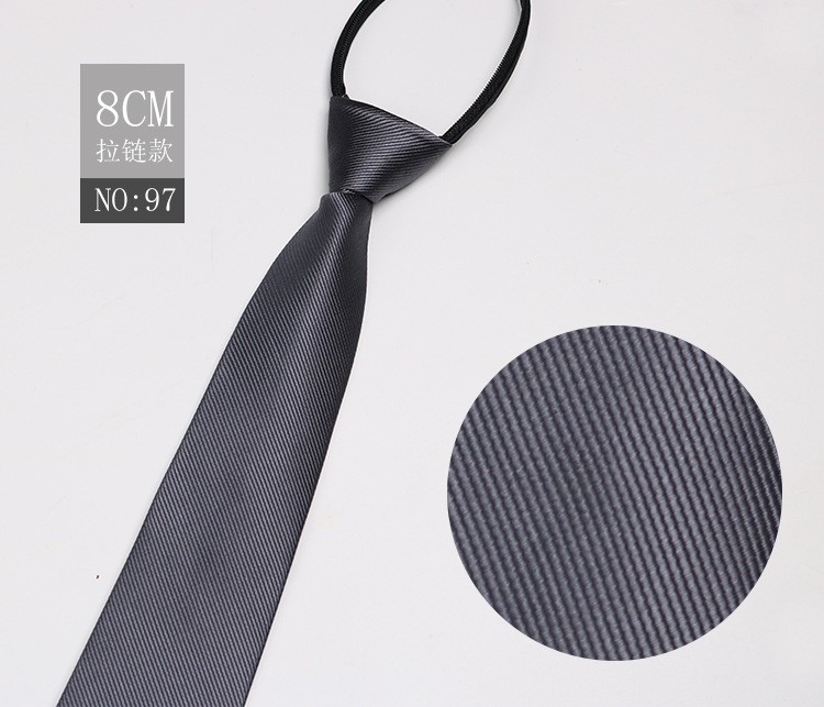 Picture of Factory Black Men's Tie Striped Blue Business Tie Lazy People Knot Free Zipper Tie in stock Wholesale