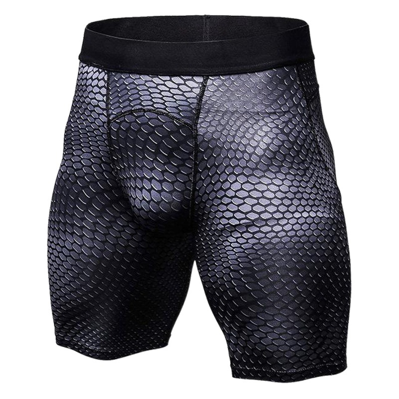Men's Printed Training Fitness Running Sports Pants Amazon Stretch Tights Quick-Drying Compression Bottoming Shorts