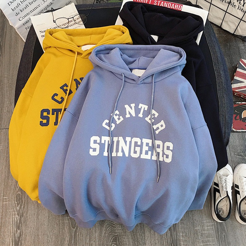 Cross-border American Fleece-lined Thickened Sweater Women's Casual All-match Autumn and Winter Korean Style Student Loose Top Hoodie Coat Trendy