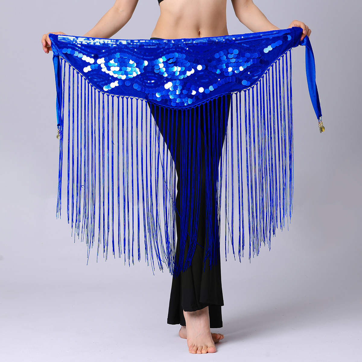 Picture of Sequin long tassel waist chain, belly dance waist chain, belly dance waist ornaments, dynamic belly dance waist chain Y1025