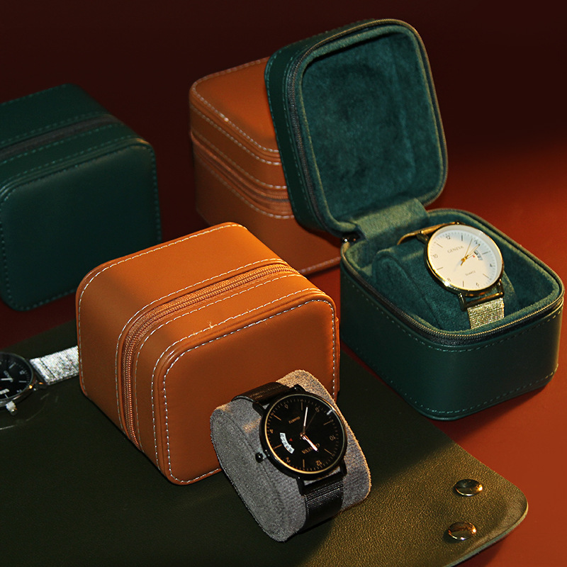 Picture of Portable zipper watch storage box European leather storage bag mechanical watch watch box spot wholesale