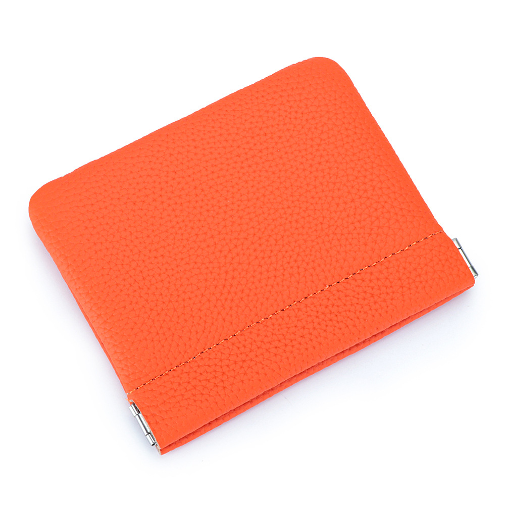 Picture of Genuine Leather Short Mini Coin Purse Women's Small and Ultra-thin Automatic Closure Shrapnel Coin Bag Key Lipstick Storage Bag