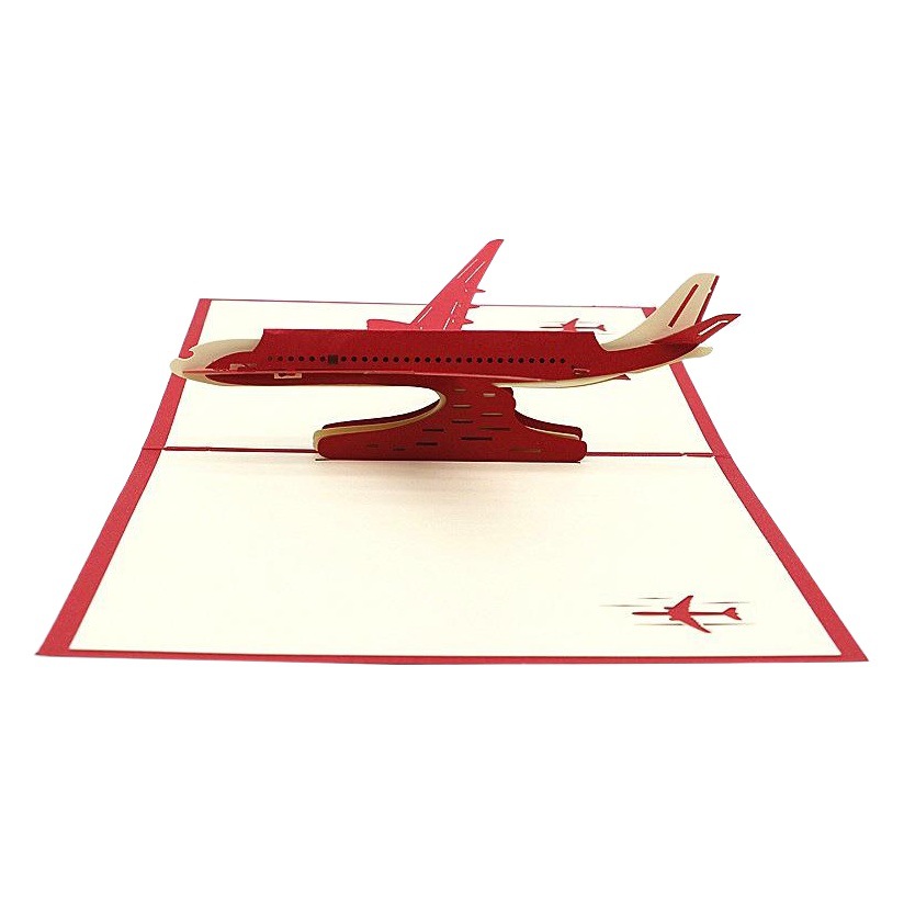 Manufacturer Wholesale 3D Pop-Up Greeting Cards Cartoon Airplane Paper Sculpture Handmade Cards Hollow Children's DIY Creative Hollow Cards