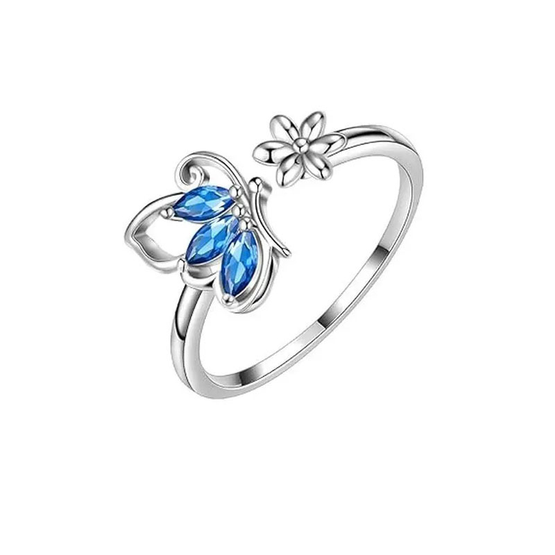 Picture of TEMU Cross-border New Butterfly Ring Earring Necklace Female European and American Animal Butterfly Pendant Clavicle Chain Jewelry suit