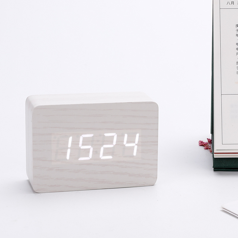Picture of Source Manufacturer Electronic Clock Rectangular Wooden Clock Mini Alarm Clock Digital Clock Led Wooden Clock Luminous