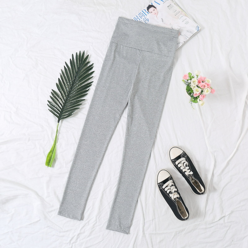 Picture of Large number of in stock thin spring and summer pregnant women solid color cropped pants autumn adjustable leggings pregnant women pants bottoming trousers