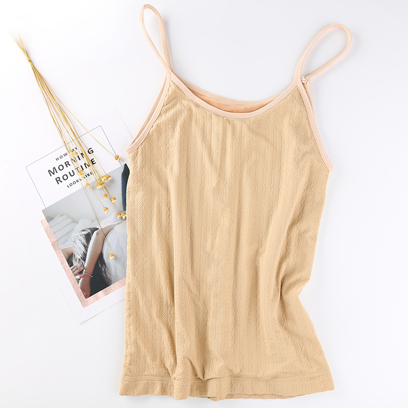 Picture of Autumn and winter popular twist plus velvet padded warm camisole all-match U-collar base slim warm underwear girl