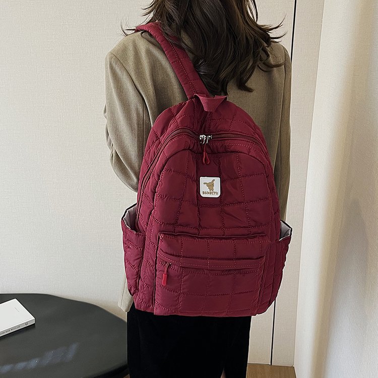 Picture of Cotton Bag Niche Design Backpack Autumn and Winter Women's 2025 New Backpack Junior High School Girl Female College Student Schoolbag