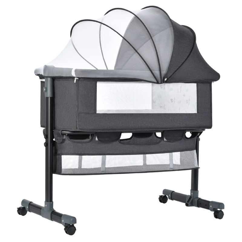 Picture of Baby Bed Neonatal Bed Splicing Big Bed Baby Shaker bb Children's Bed Multi-functional Mobile Foldable Bed