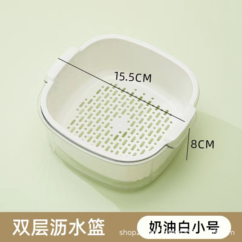 Picture of Multi-functional plastic drain basket six-piece kitchen wash basket fruit double-layer basket wholesale