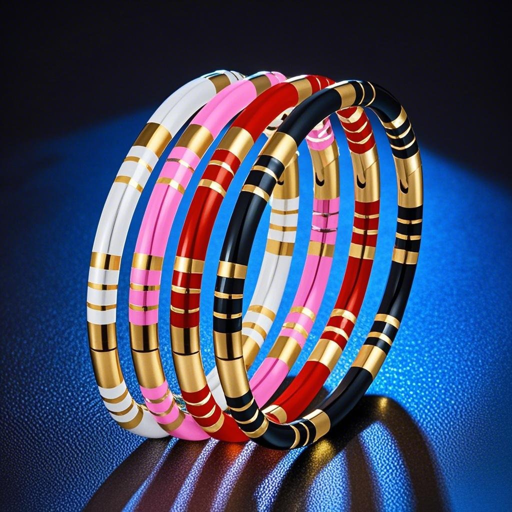 Contrast Color Bracelet, Simple Design, Niche, Stackable, Non-Fading Open Bracelet, European and American Accessible Luxury High-End Bracelet